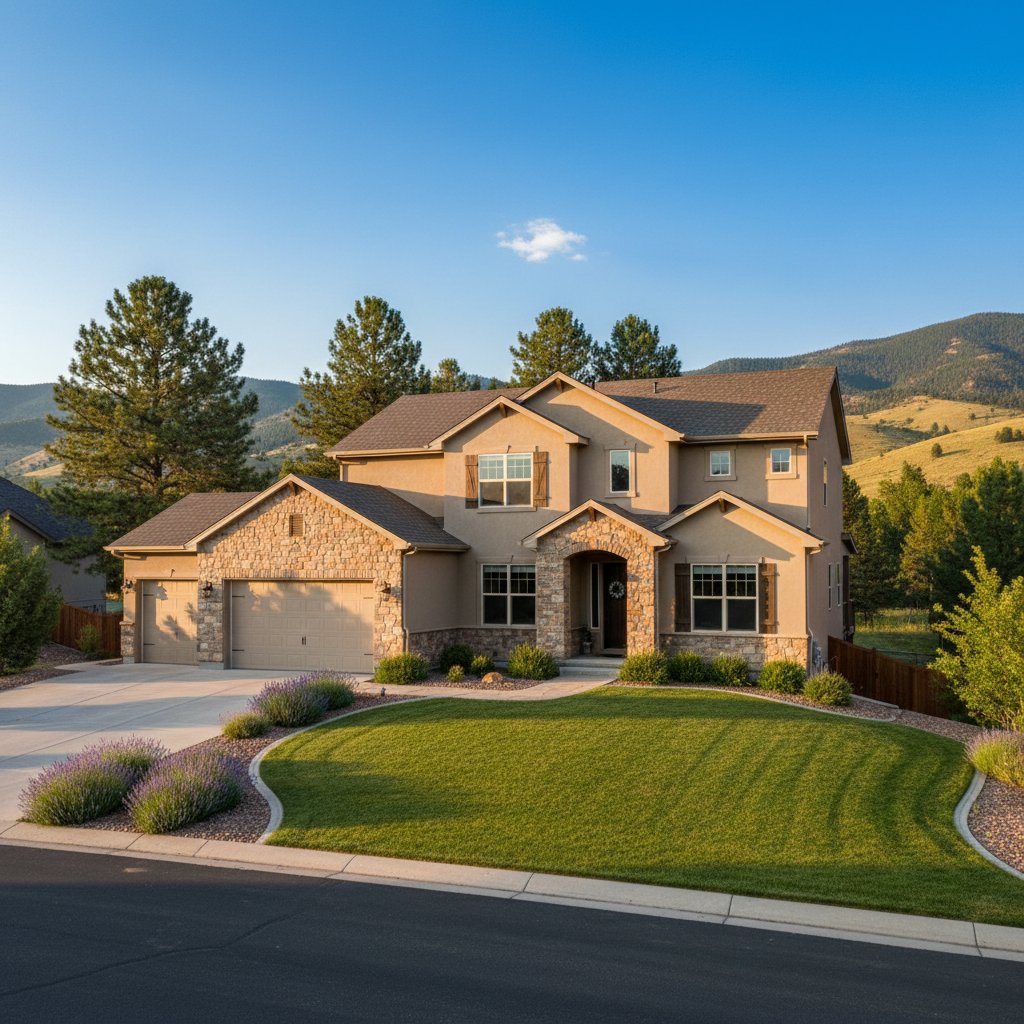 Luxury home exterior in Highlands Ranch Colorado master-planned community